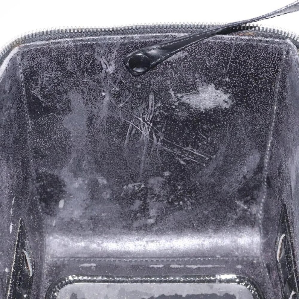 GUCCI Hand Bag Enamel Black Silver Auth am8761 - Picture 11 of 16